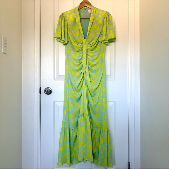 NWT cinq a' sept Floral Ruched High-Low Midi Dress Size 6 - Picture 6 of 9